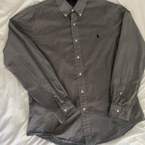 Polo Ralph Lauren button shit slim fit Gingham Stretch Poplin Shirt - Picture 9 of 11
